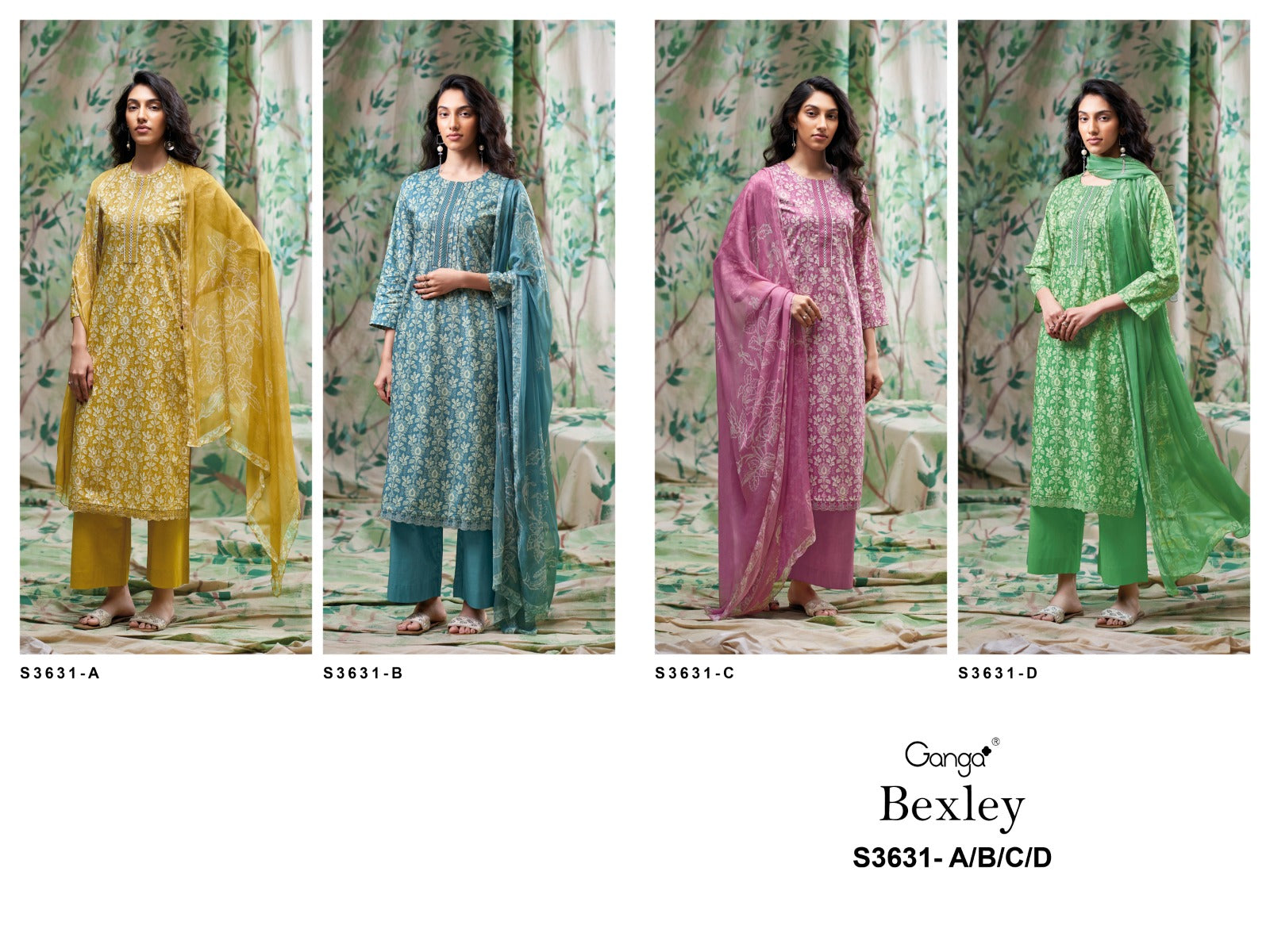 Bexley 3631 Ganga Premium Cotton Plazzo Style Suits Supplier Ahmedabad