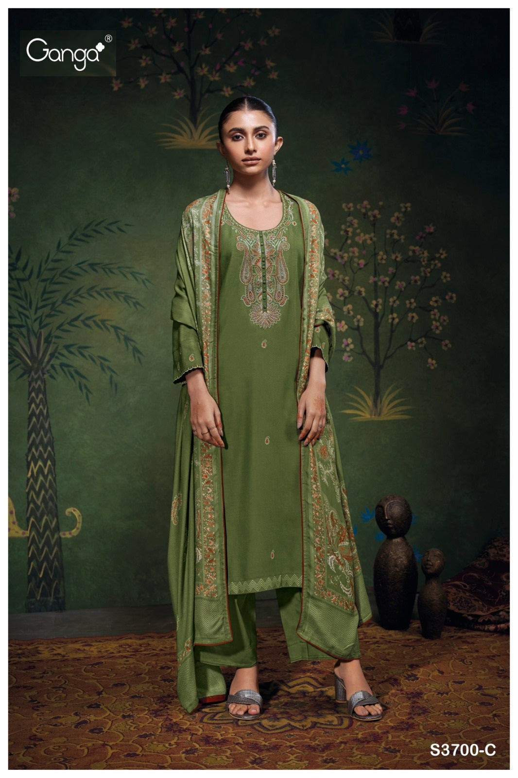 Beyla 3700 Ganga Pashmina Suits Wholesaler India – Kavya Style Plus