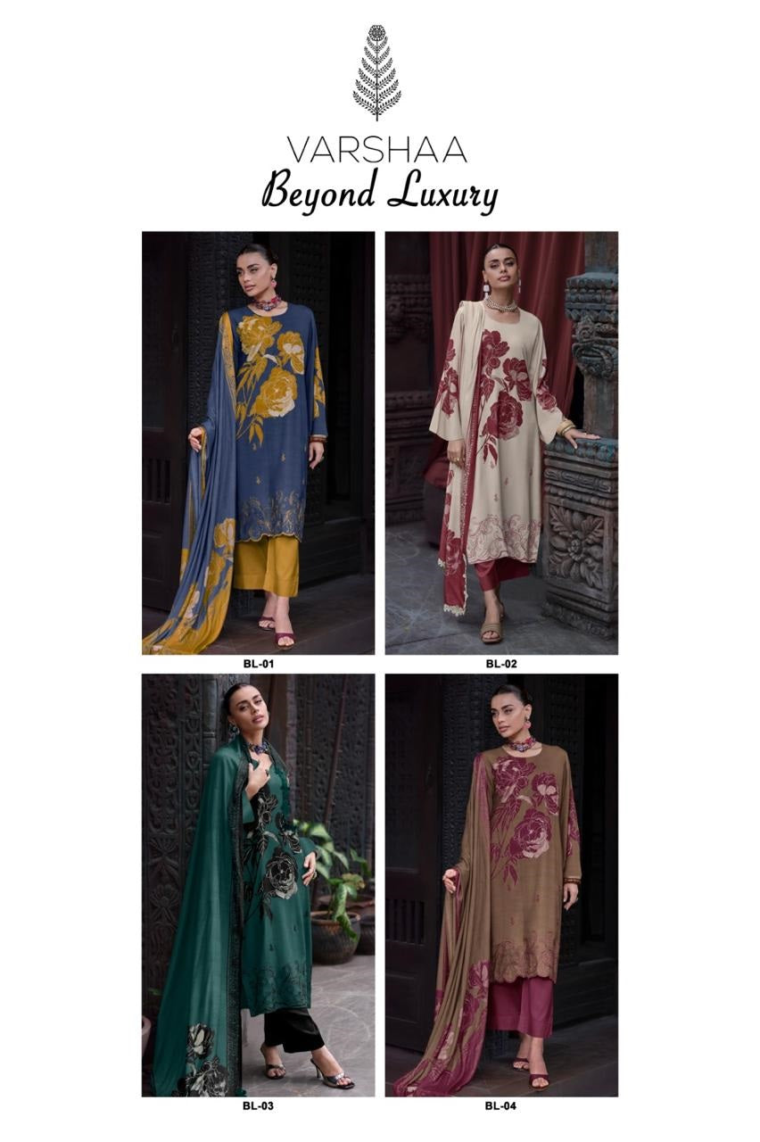 Beyond Luxury Varshaa Viscose Muslin Pant Style Suits Wholesaler