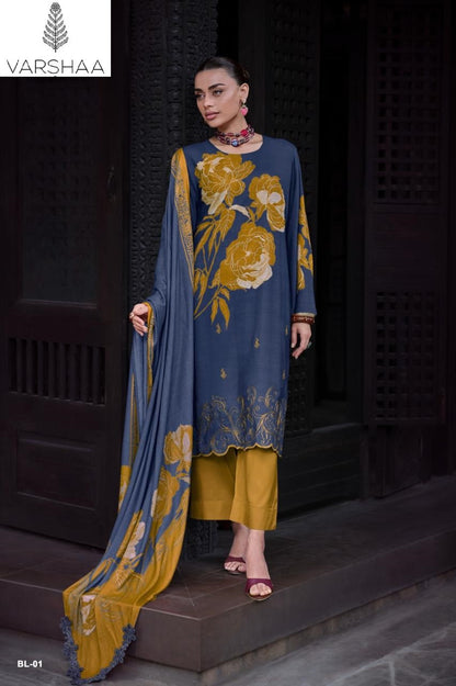 Beyond Luxury Varshaa Viscose Muslin Pant Style Suits Wholesaler