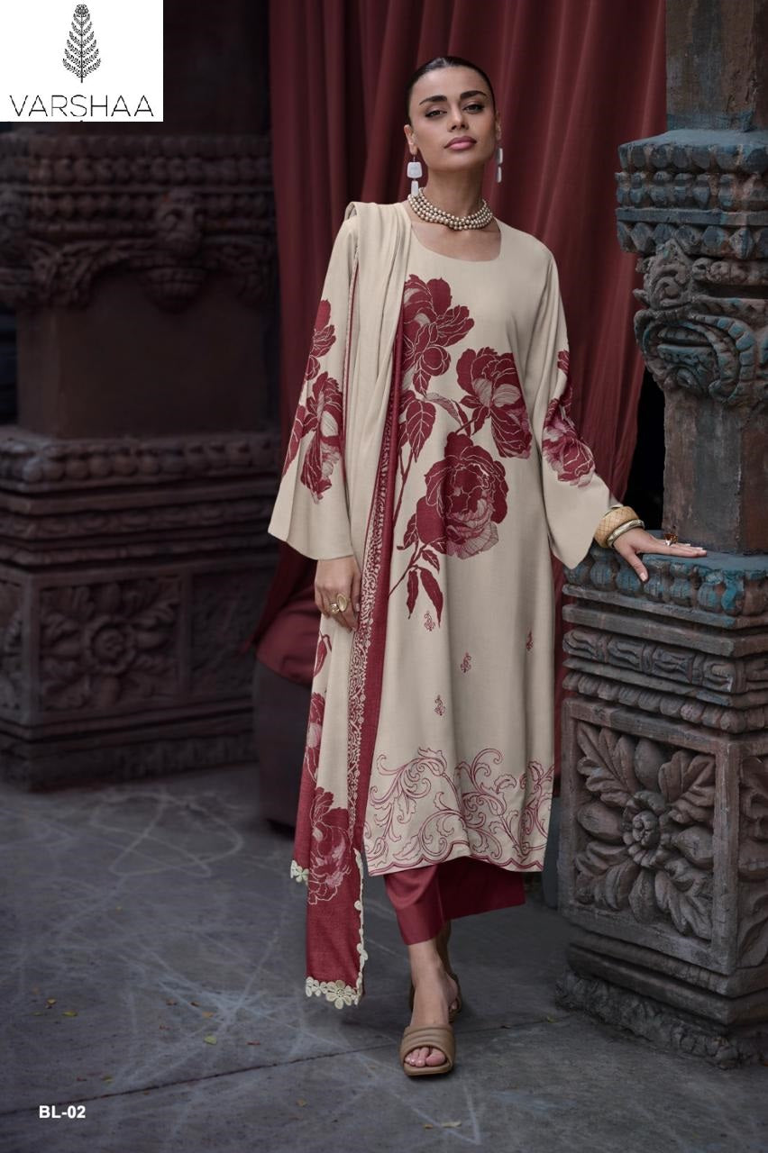 Beyond Luxury Varshaa Viscose Muslin Pant Style Suits Wholesaler
