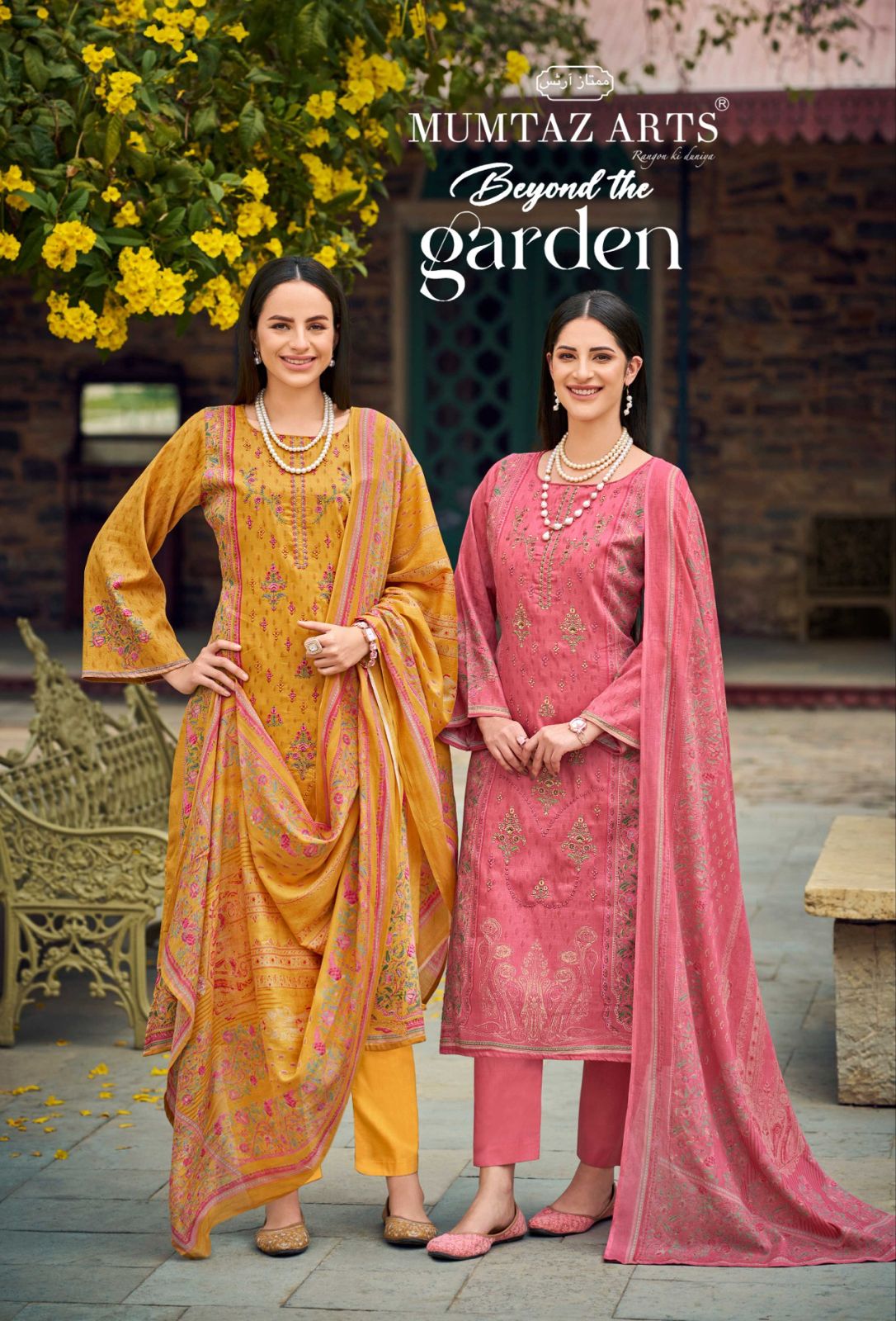 Beyond The Garden Mumtaz Arts Jam Satin Karachi Salwar Suits Supplier Ahmedabad