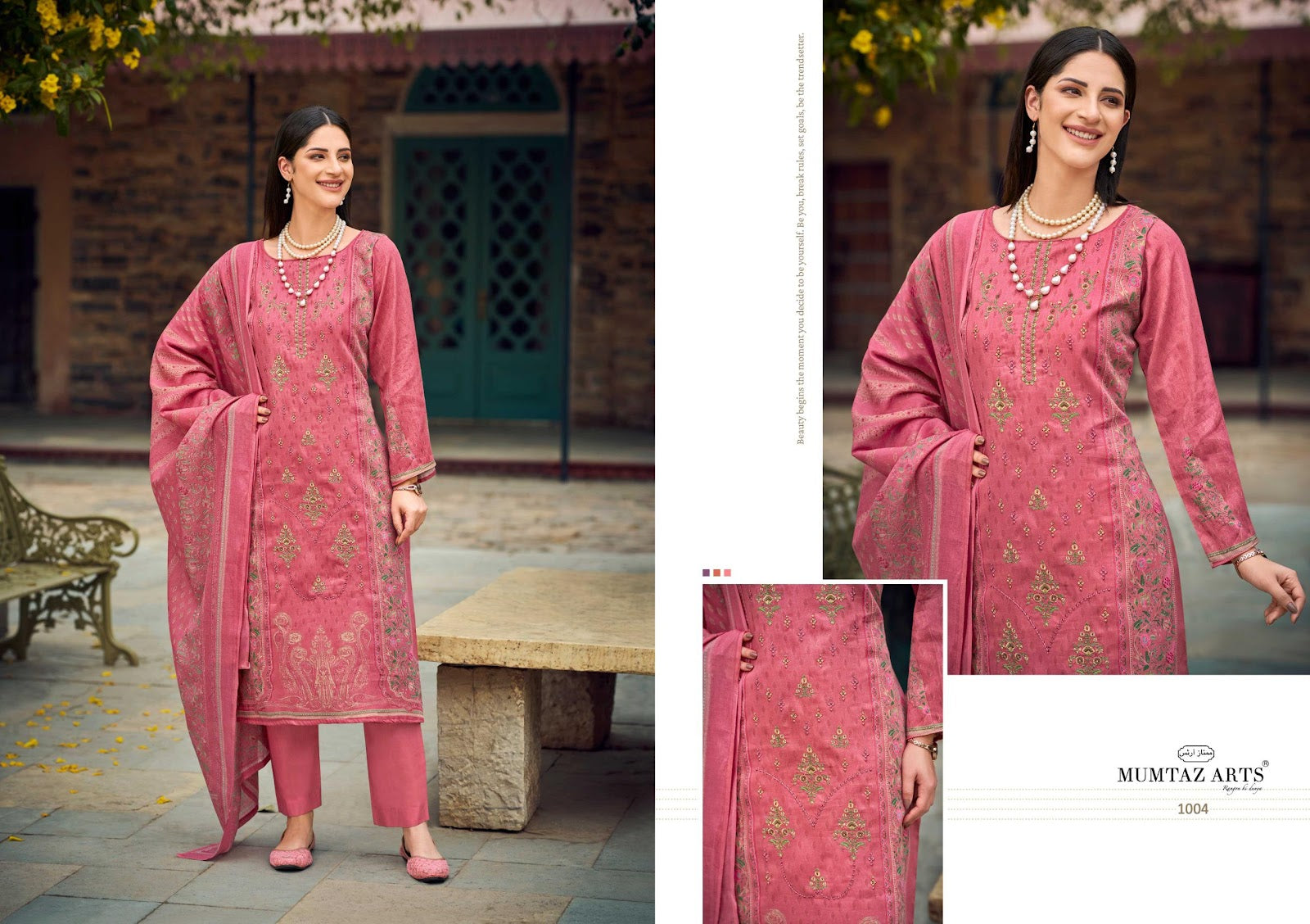Beyond The Garden Mumtaz Arts Jam Satin Karachi Salwar Suits Supplier Ahmedabad
