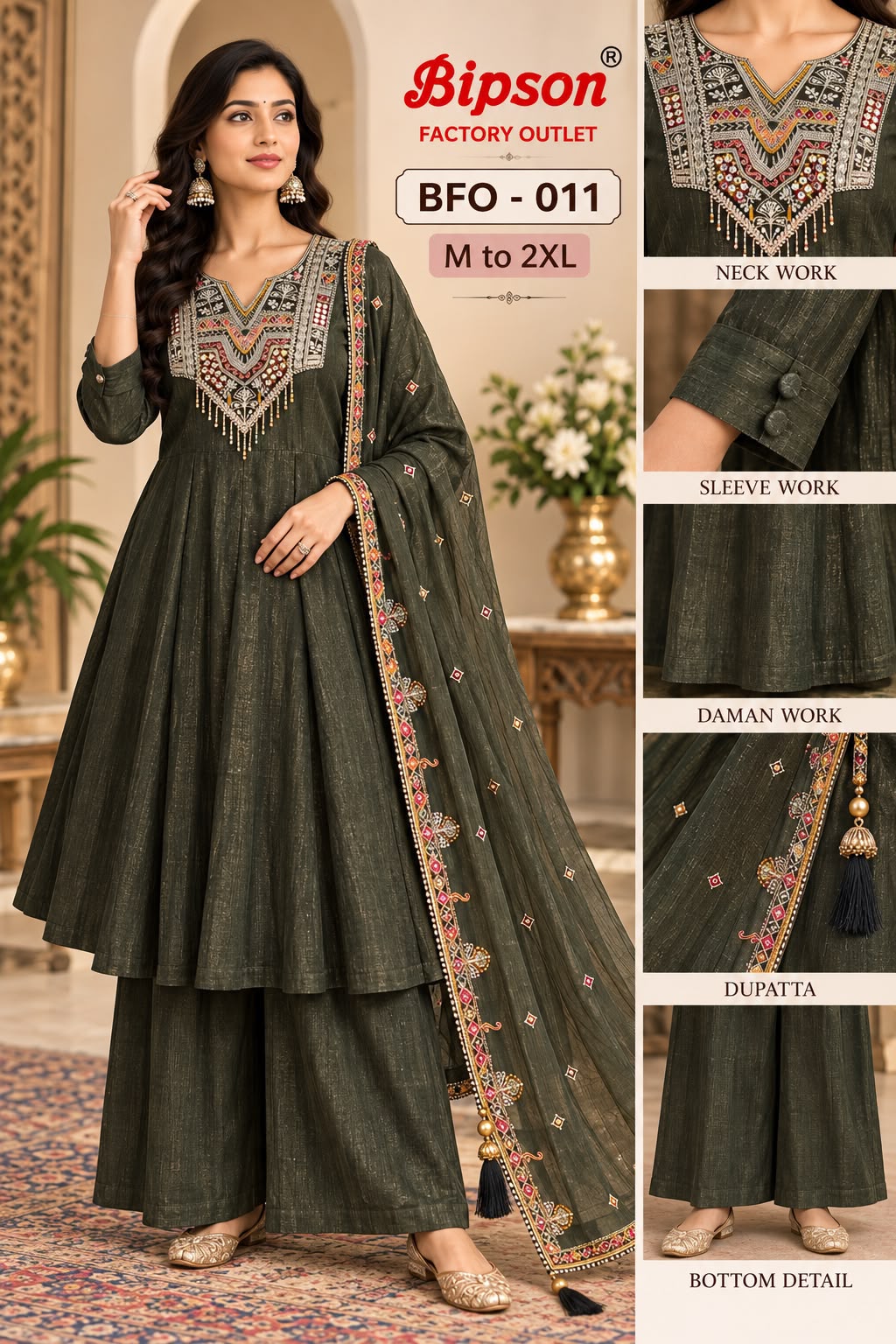 Bfo-011 Bipson Prints Viscose Readymade Plazzo Style Suits Supplier Ahmedabad