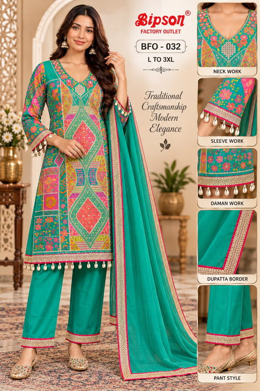 Bfo-032 Bipson Prints Viscose Silk Pakistani Readymade Suits Wholesale Price