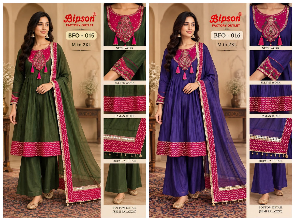 Bfo 015-016 Bipson Prints Viscose Readymade Suits Manufacturer Ahmedabad