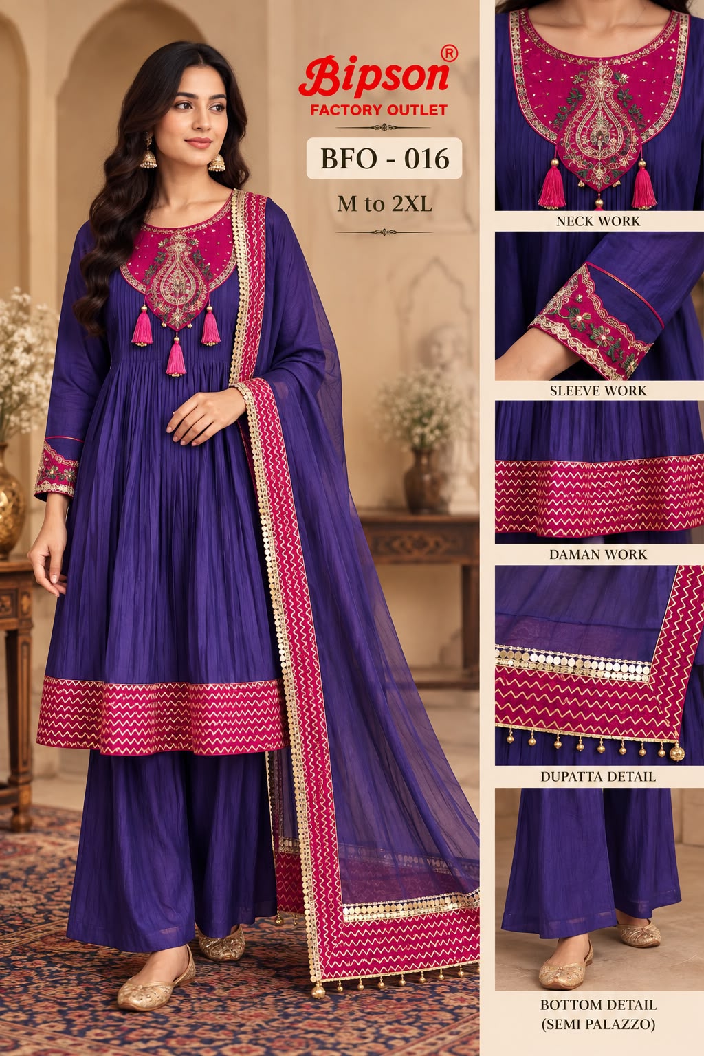 Bfo 015-016 Bipson Prints Viscose Readymade Suits Manufacturer Ahmedabad