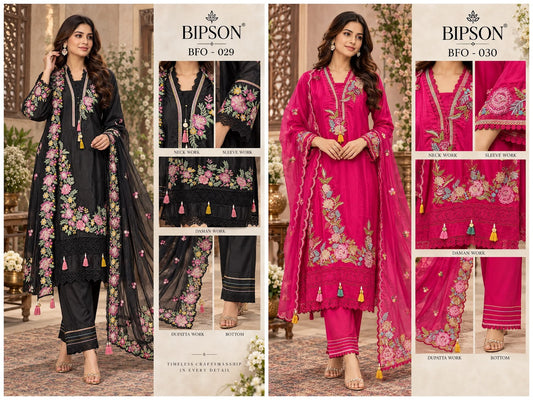 Bfo 029-030 Bipson Prints Natural Crape Pakistani Readymade Suits Wholesaler Gujarat