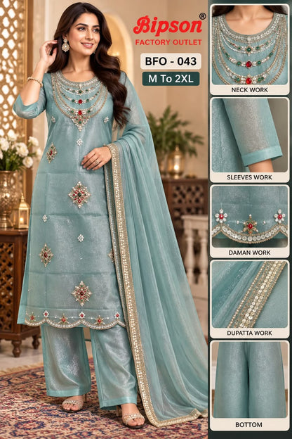 Bfo 041-042-043 Bipson Prints Shimmer Tissue Readymade Pant Style Suits Supplier Gujarat