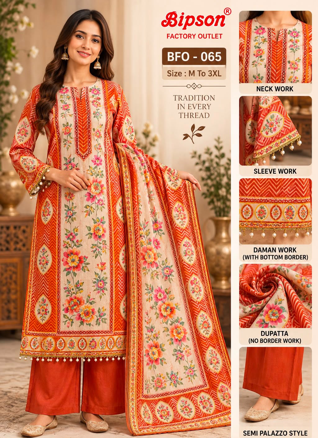 Bfo 060-065 Bipson Prints Viscose Satin Readymade Plazzo Style Suits Manufacturer Gujarat