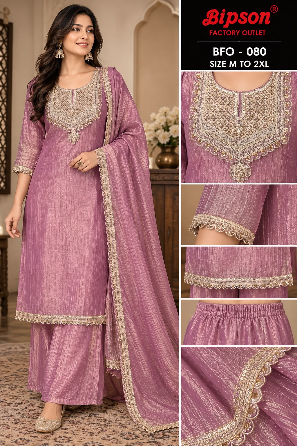 Bfo Combo Design Bipson Prints Salsa Readymade Plazzo Style Suits Wholesaler India