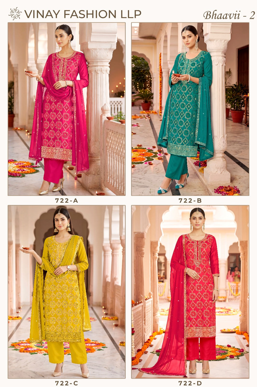 Bhaavii 2 Vinay Fashion Llp Russian Silk Pant Style Suits Supplier India