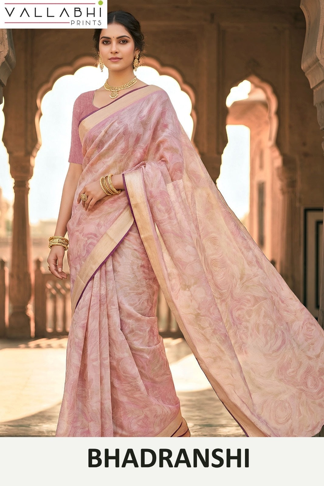 Bhadranshi Vallabhi Prints Moss Sarees Exporter Gujarat