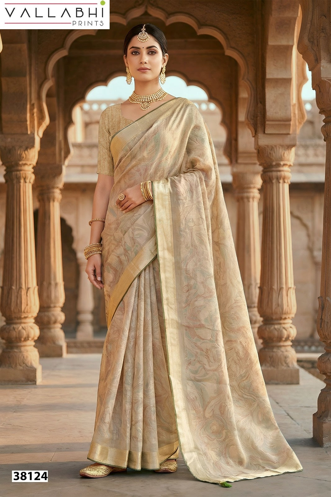 Bhadranshi Vallabhi Prints Moss Sarees Exporter Gujarat