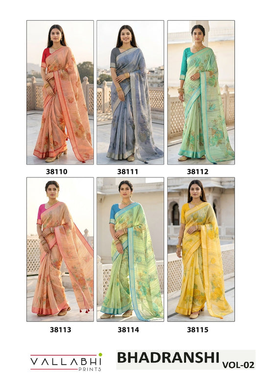 Bhadranshi Vol 2 Vallabhi Prints Moss Sarees Wholesaler Gujarat