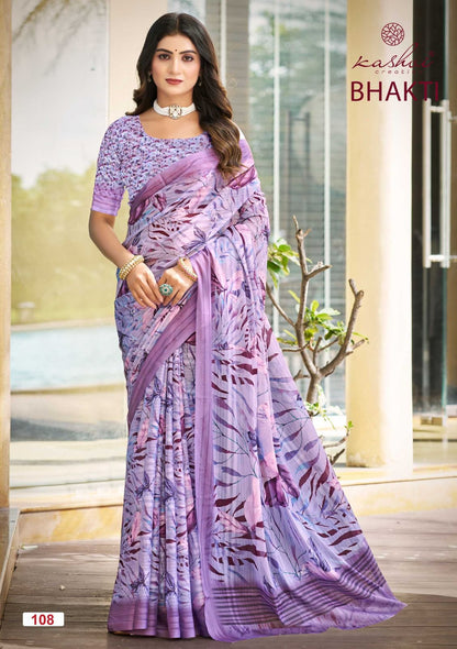 Bhakti Kashvi Creation Dull Moss Sarees Wholesale Rate