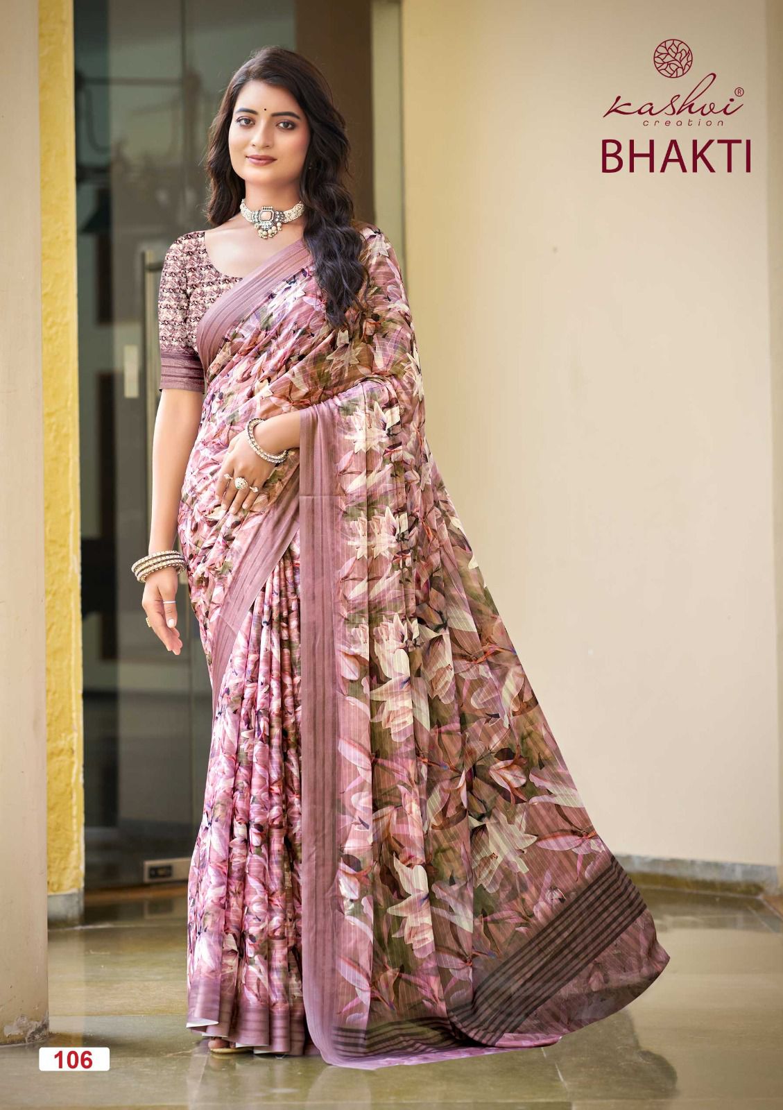 Bhakti Kashvi Creation Dull Moss Sarees Wholesale Rate