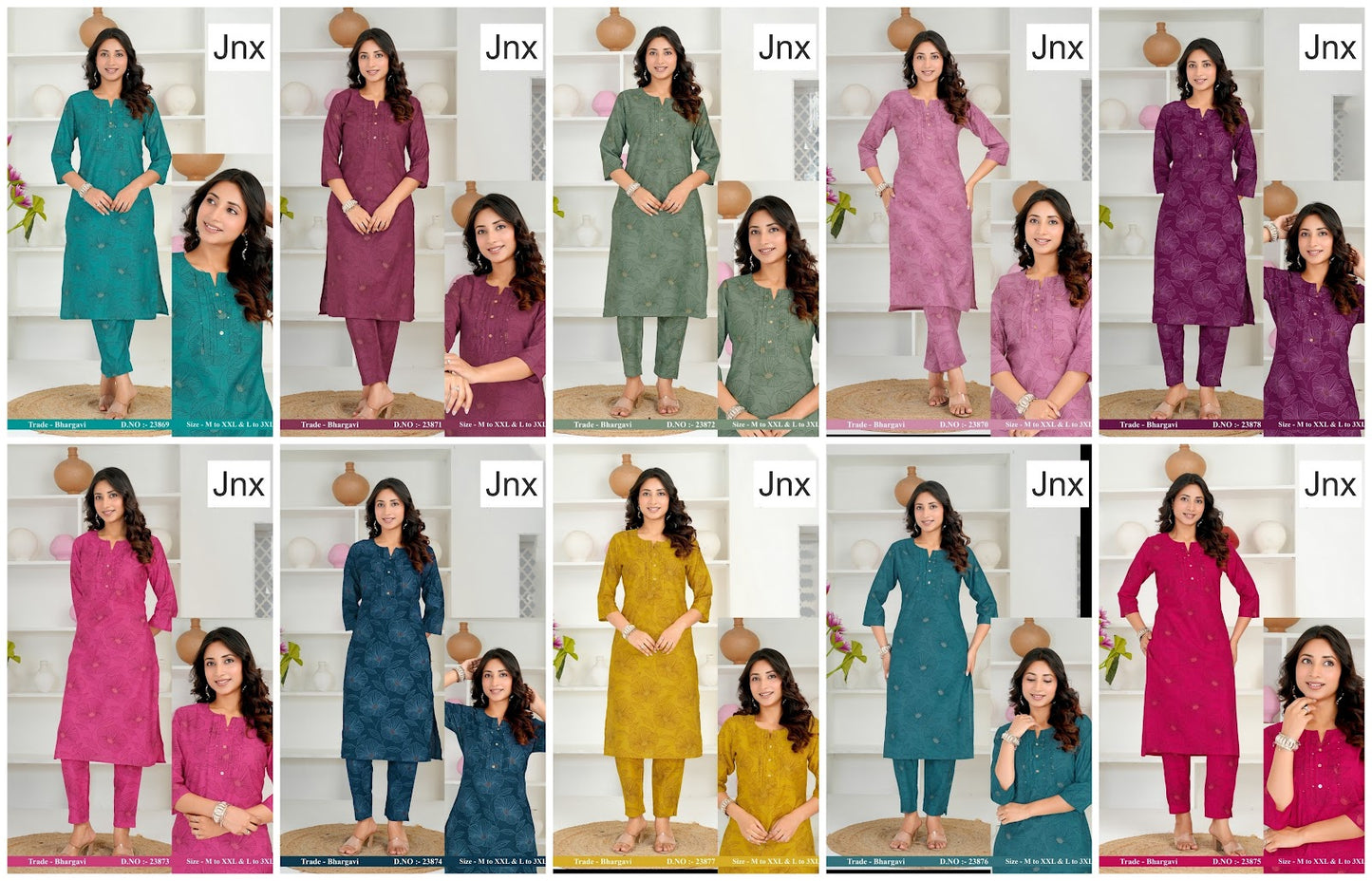 Bhargavi Jnx Vertican Kurti Pant Set Wholesaler