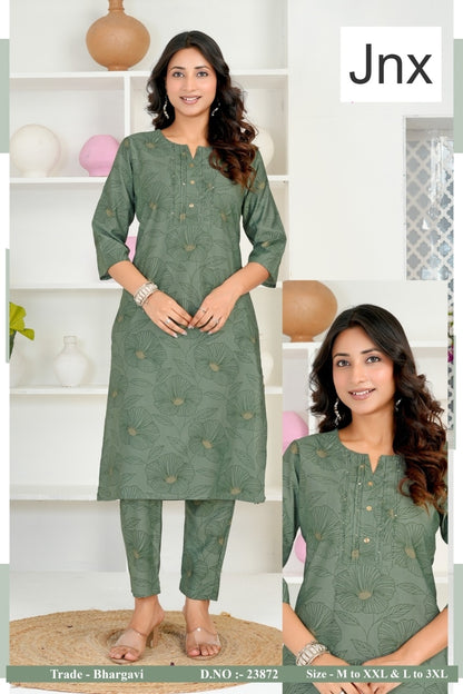 Bhargavi Jnx Vertican Kurti Pant Set Wholesaler