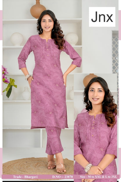 Bhargavi Jnx Vertican Kurti Pant Set Wholesaler