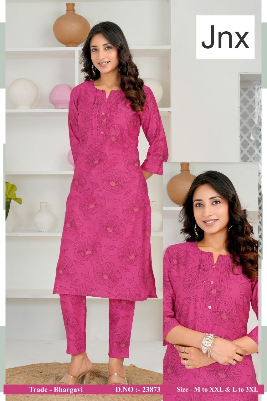 Bhargavi Jnx Vertican Kurti Pant Set Wholesaler