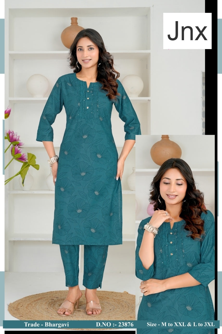 Bhargavi Jnx Vertican Kurti Pant Set Wholesaler