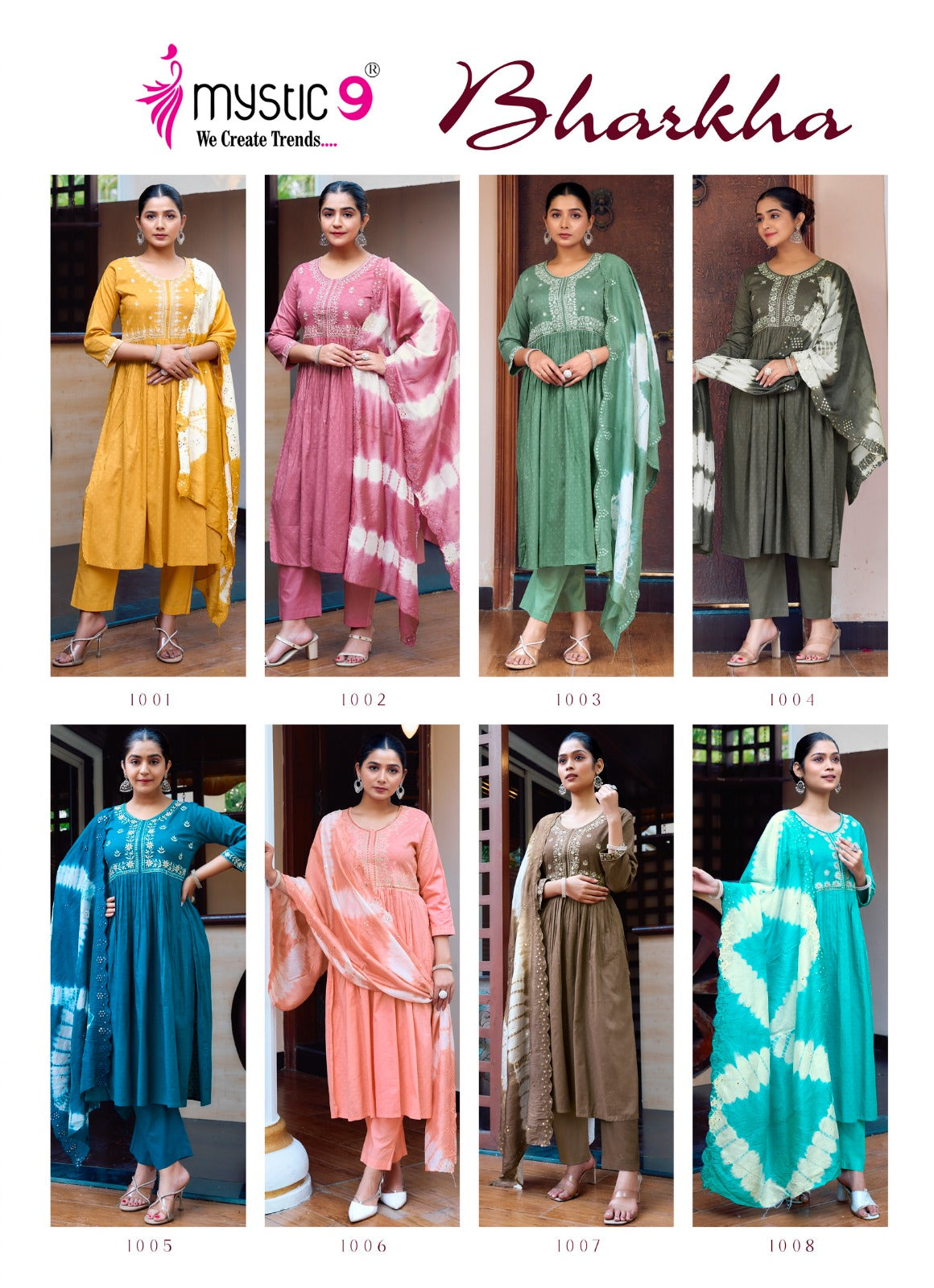 Bharkha Vol 1 Mystic 9 Cotton Readymade Pant Style Suits Supplier India