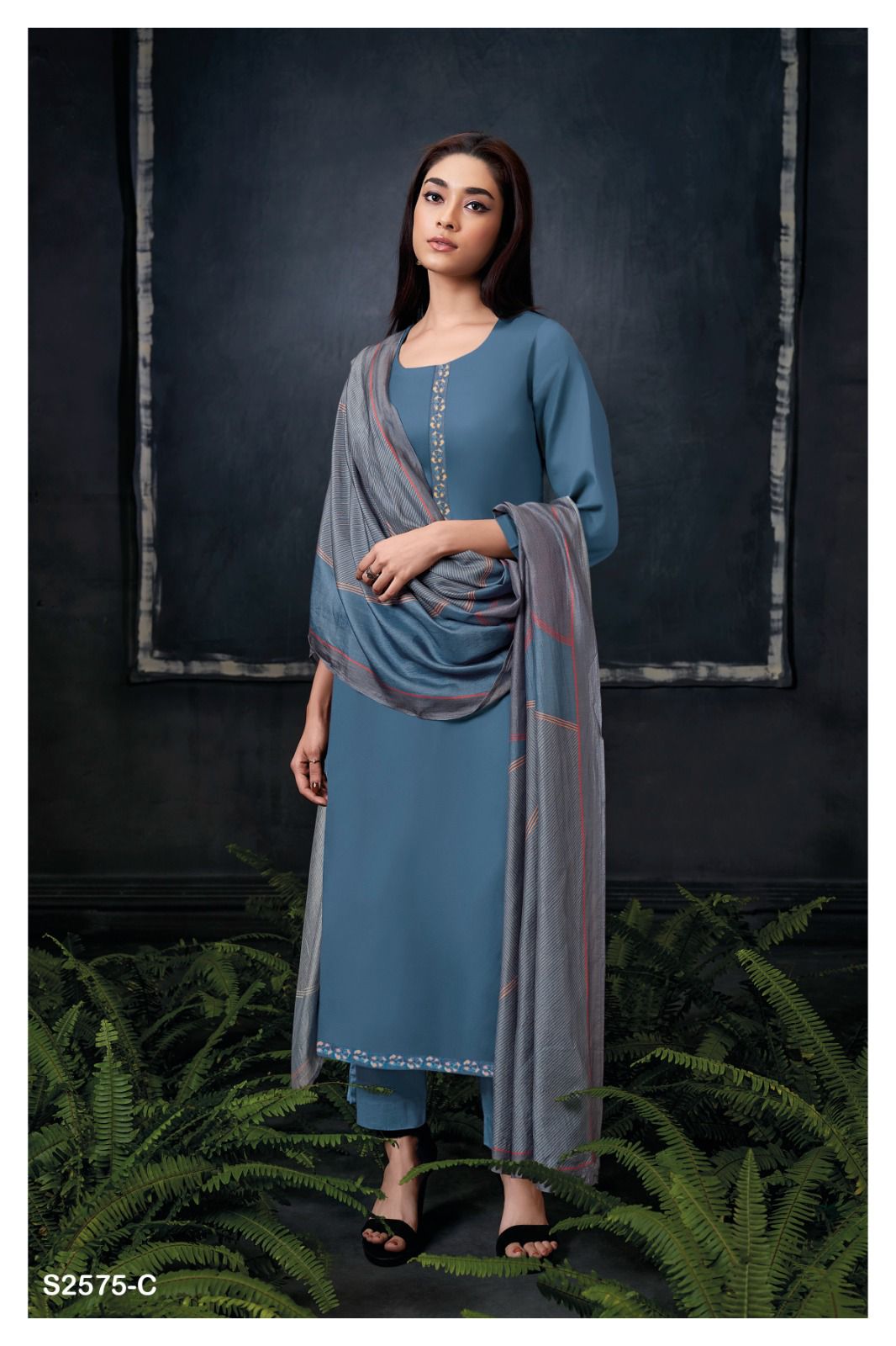 Bharvi 2575 Ganga Cotton Silk Plazzo Style Suits Wholesale