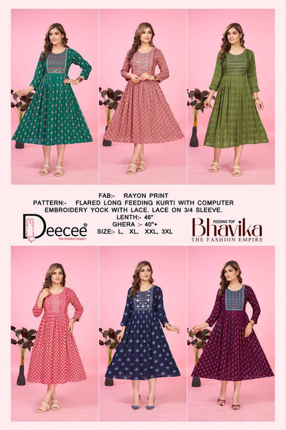 Bhavika Deecee Rayon Feeding Kurtis Manufacturer