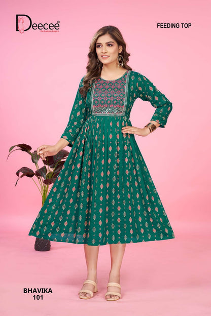 Bhavika Deecee Rayon Feeding Kurtis Manufacturer