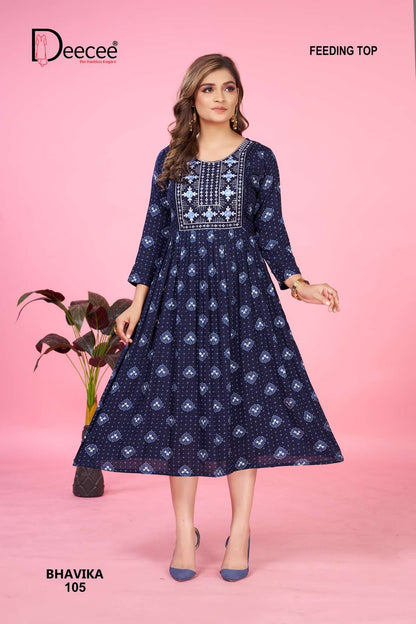 Bhavika Deecee Rayon Feeding Kurtis Manufacturer