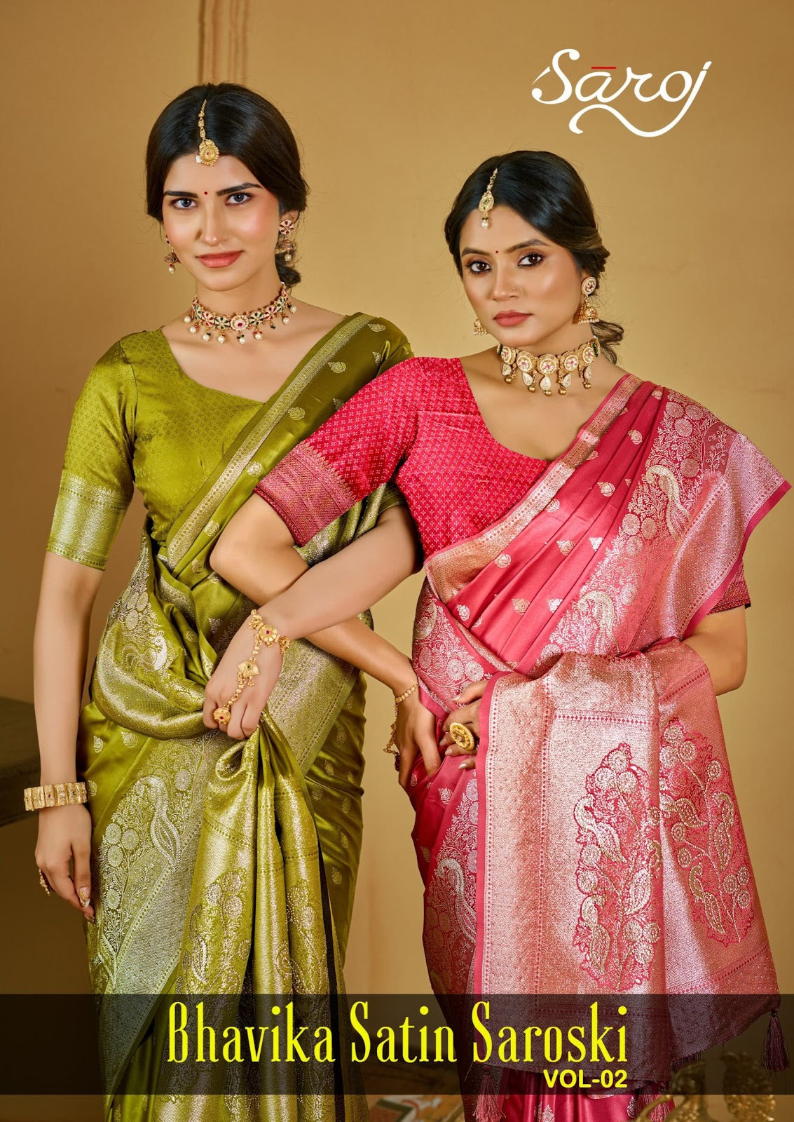 Bhavika Satin Saroski Vol 2 Saroj Sarees Exporter Gujarat