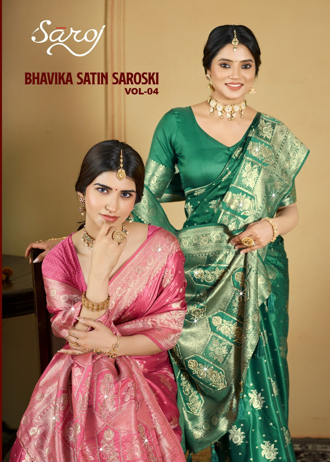 Bhavika Satin Saroski Vol 4 Saroj Sarees Wholesale
