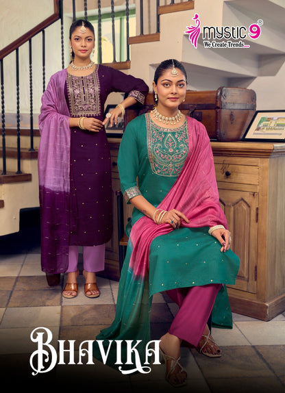 Bhavika Vol 1 Mystic 9 Vertican Readymade Pant Style Suits Manufacturer Ahmedabad
