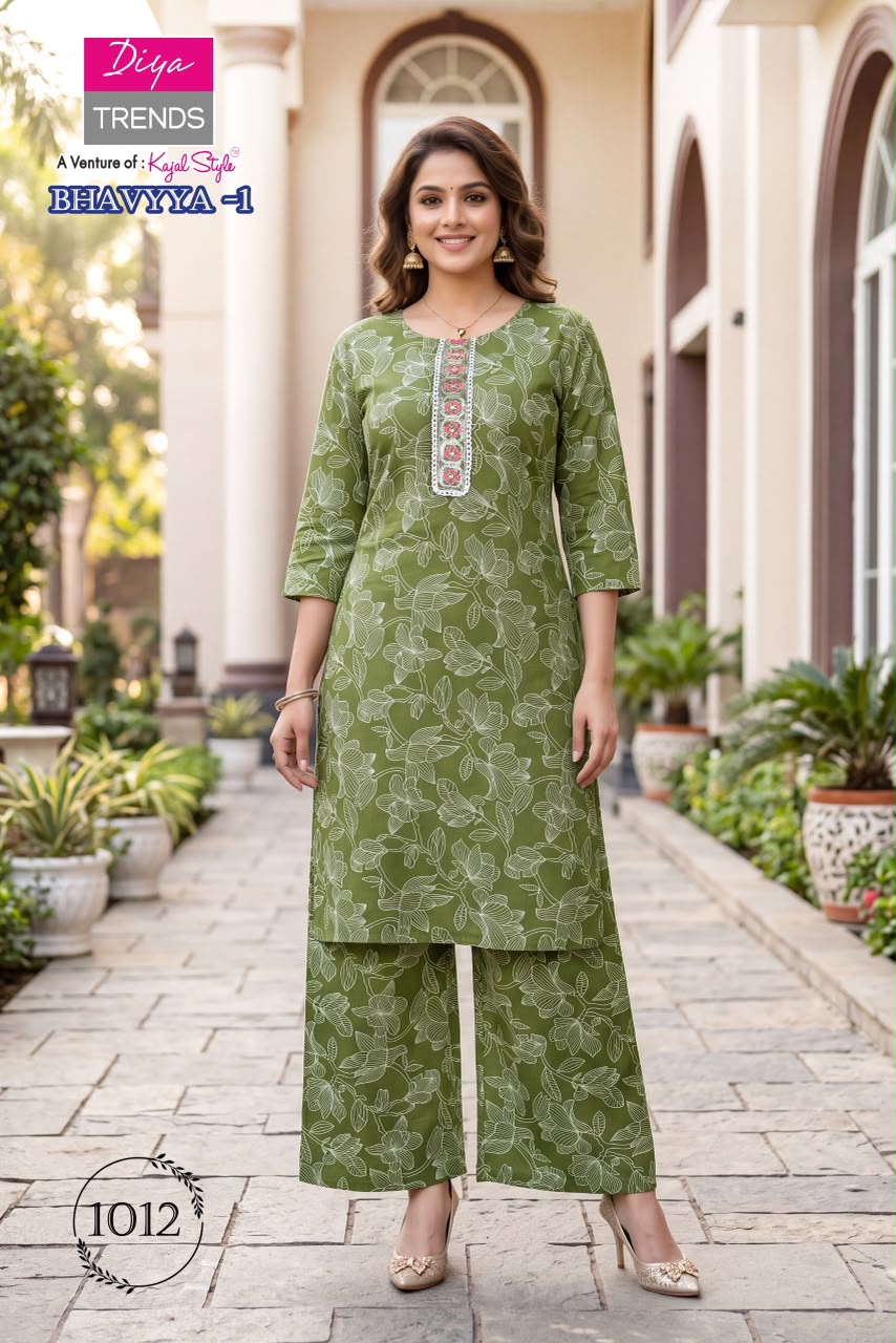 Bhavya Diya Trends Rayon Kurti Plazzo Set Supplier India