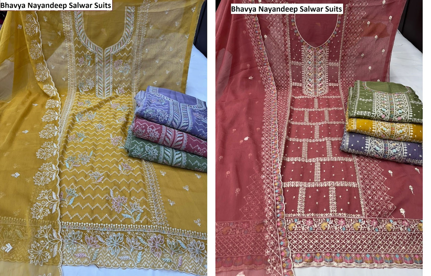 Bhavya Nayandeep Organza Salwar Suits Wholesale