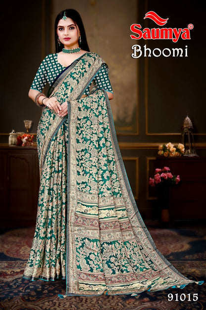 Bhoomi Saumya Dull Moss Sarees Manufacturer Gujarat