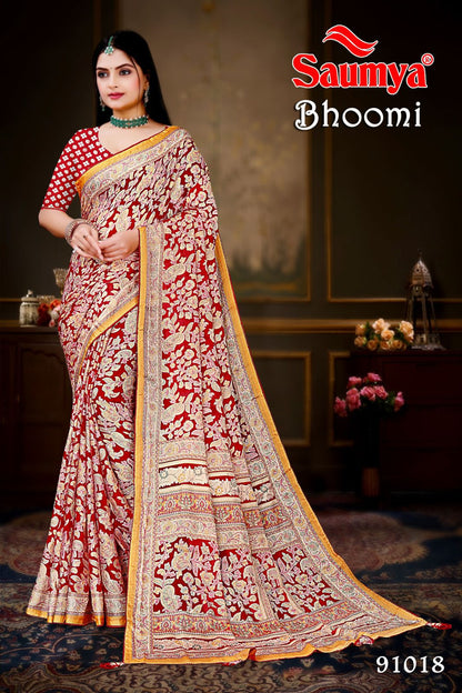 Bhoomi Saumya Dull Moss Sarees Manufacturer Gujarat