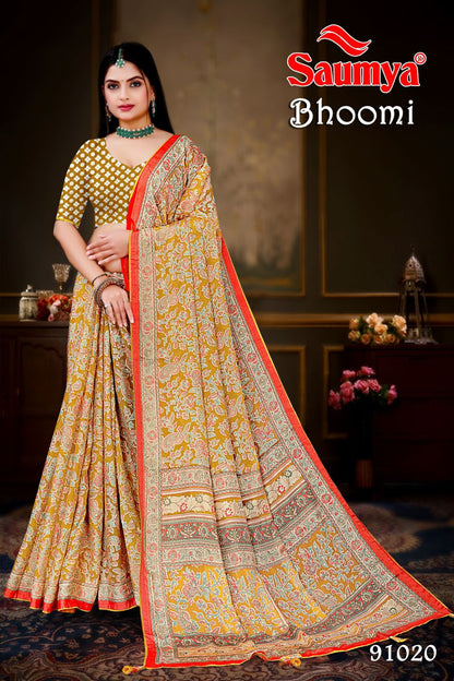 Bhoomi Saumya Dull Moss Sarees Manufacturer Gujarat