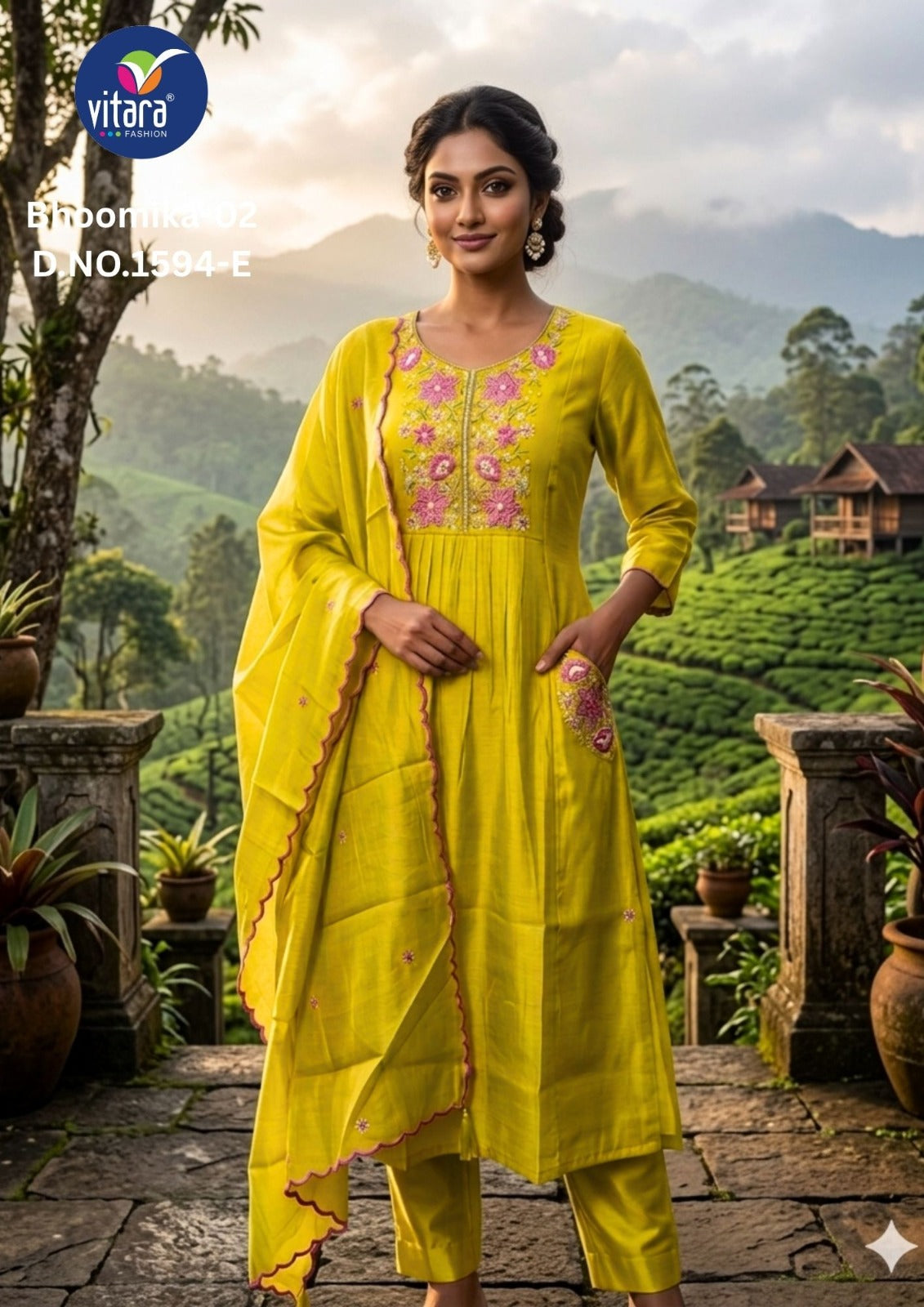 Bhoomika 2 Vitara Chanderi Readymade Pant Style Suits Wholesaler Ahmedabad