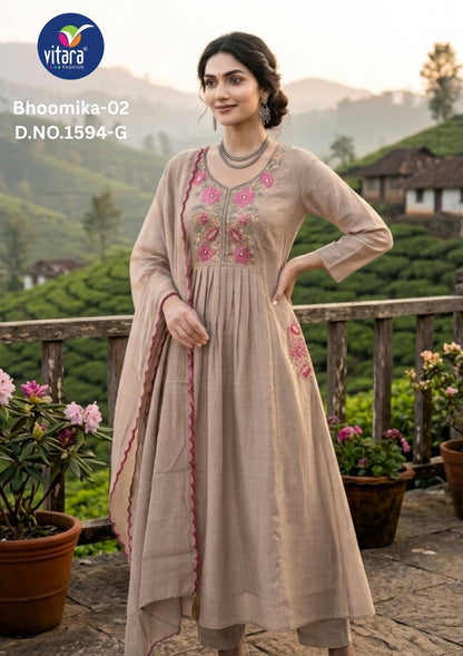 Bhoomika 2 Vitara Chanderi Readymade Pant Style Suits Wholesaler Ahmedabad
