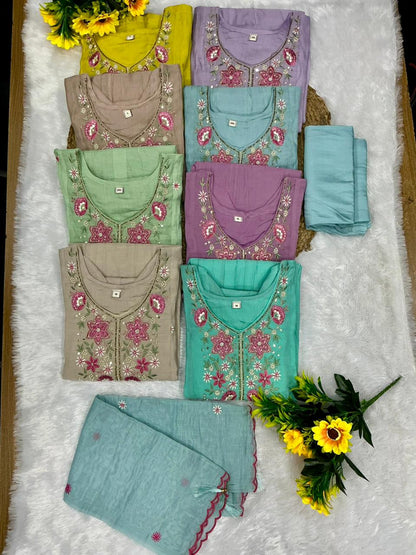 Bhoomika 2 Vitara Chanderi Readymade Pant Style Suits Wholesaler Ahmedabad