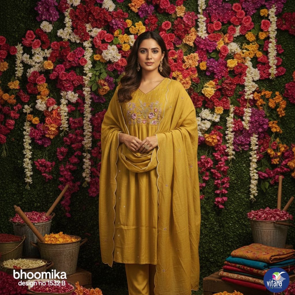 Bhoomika Vitara Chanderi Readymade Pant Style Suits Manufacturer Ahmedabad