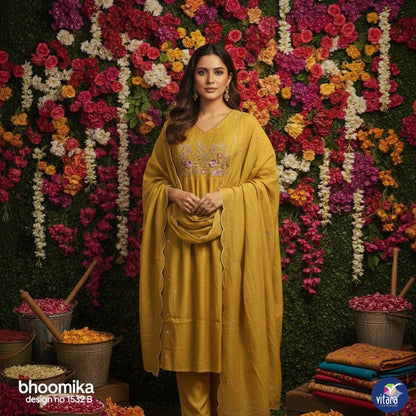 Bhoomika Vitara Chanderi Readymade Pant Style Suits Manufacturer Ahmedabad