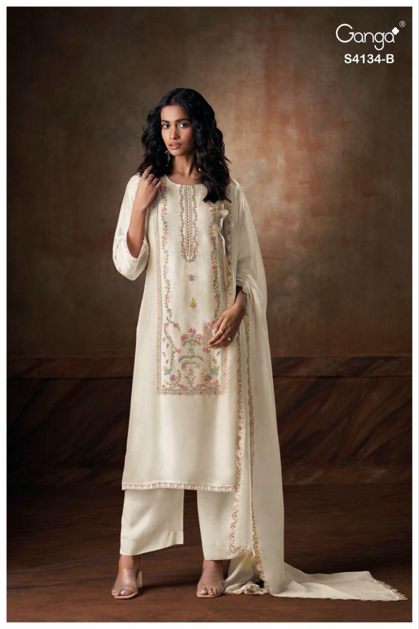 Bhrisha 4134 Ganga Pure Bemberg Pant Style Suits Supplier Ahmedabad