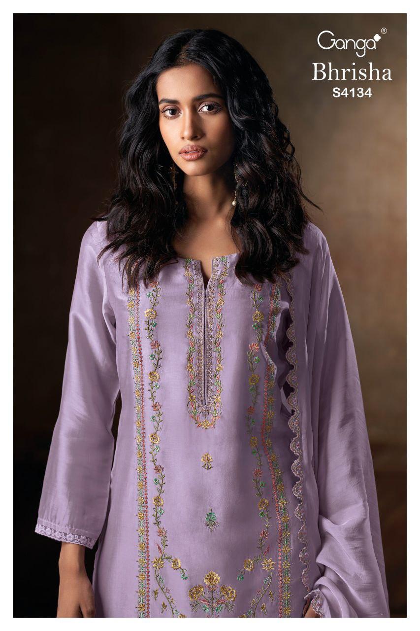 Bhrisha 4134 Ganga Pure Bemberg Pant Style Suits Supplier Ahmedabad