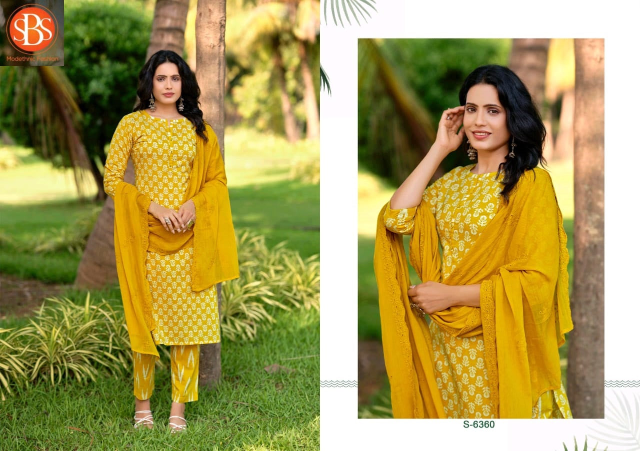 Bhrithi Sbs Cotton Readymade Pant Style Suits Wholesale
