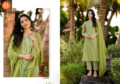 Bhrithi Sbs Cotton Readymade Pant Style Suits Wholesale