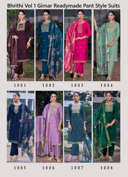 Bhrithi Vol 1 Girnar Vertican Readymade Pant Style Suits Wholesale Rate