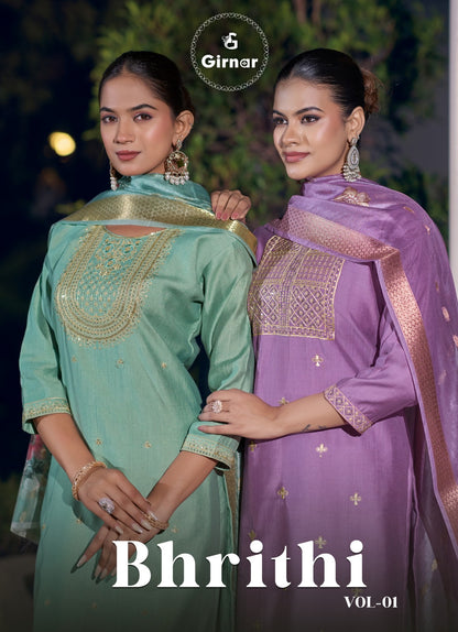 Bhrithi Vol 1 Girnar Vertican Readymade Pant Style Suits Wholesale Rate